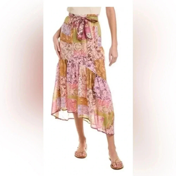 Johnny Was River Tirerd Midi High-Low Skirt Size Small - Picture 4 of 11